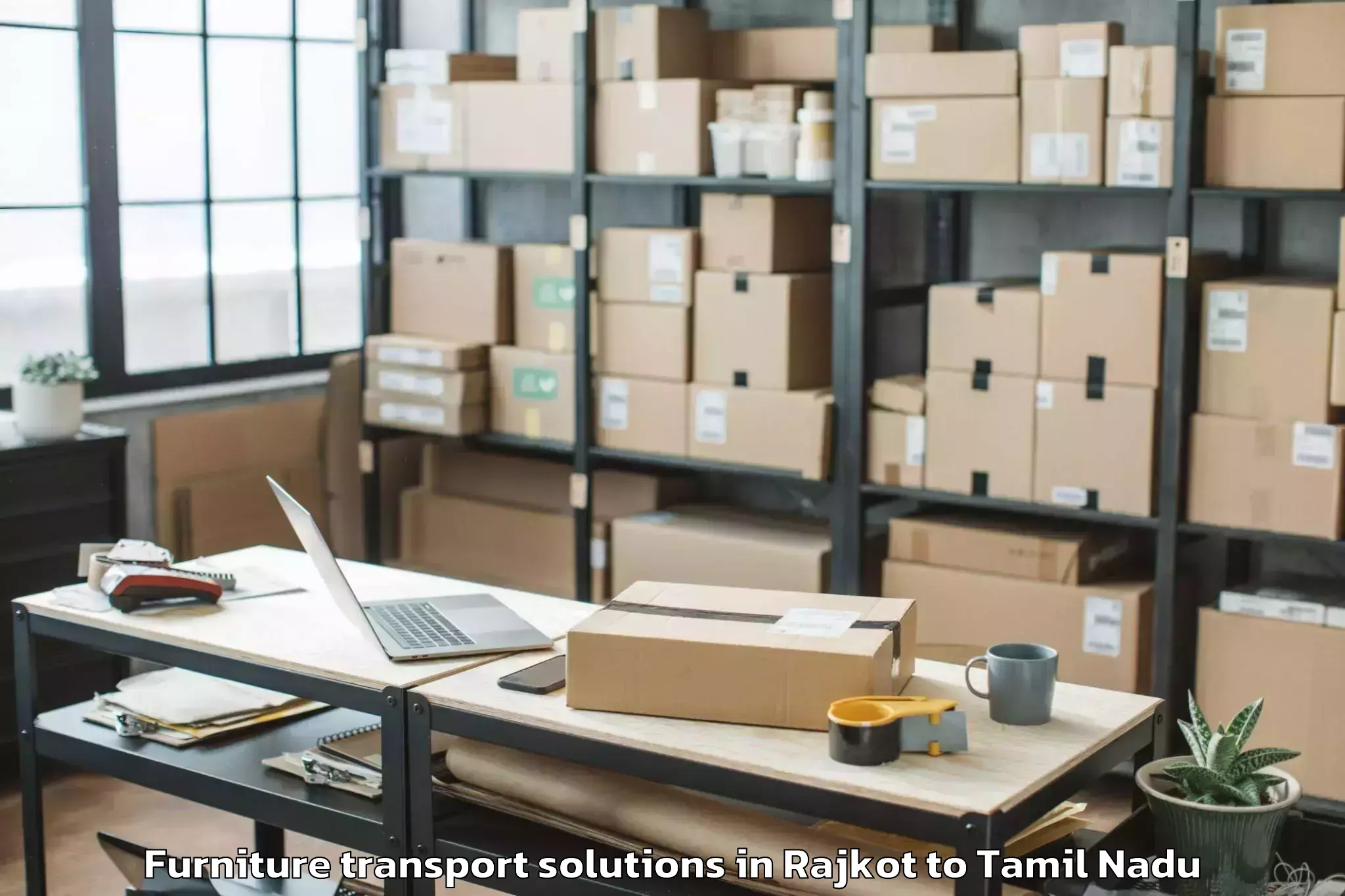 Book Rajkot to Kottaiyur Furniture Transport Solutions Online